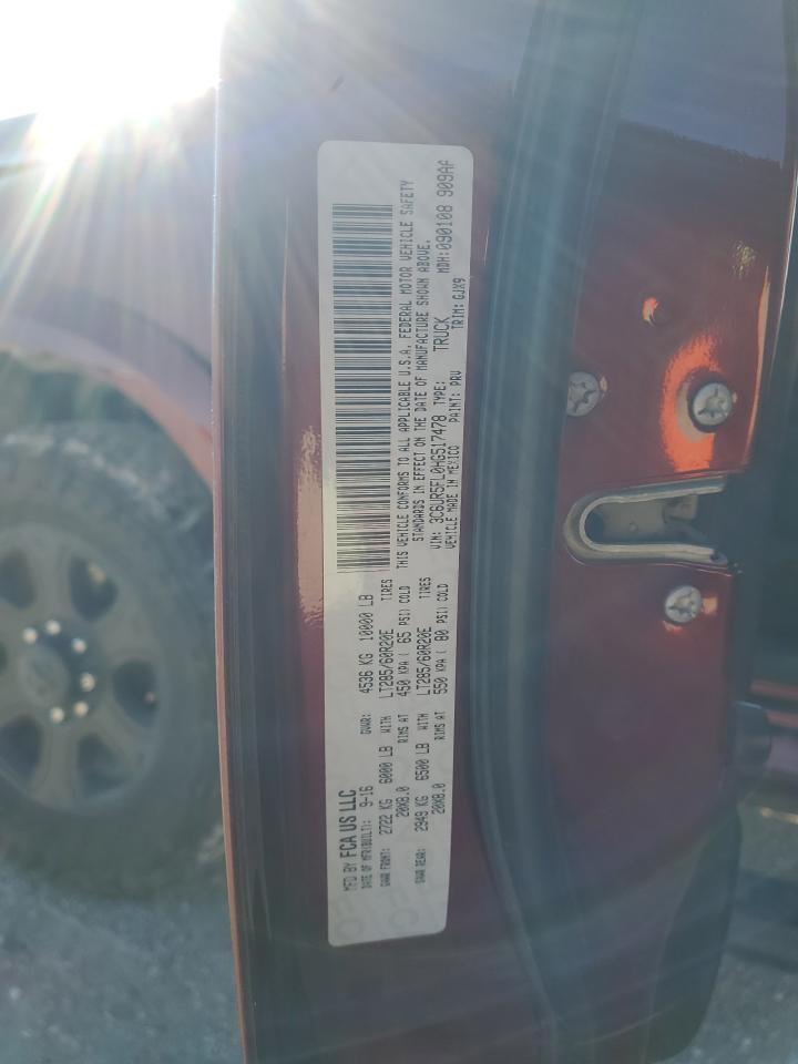 2017 Ram 2500 Laramie VIN: 3C6UR5FL0HG517478 Lot: 82716475