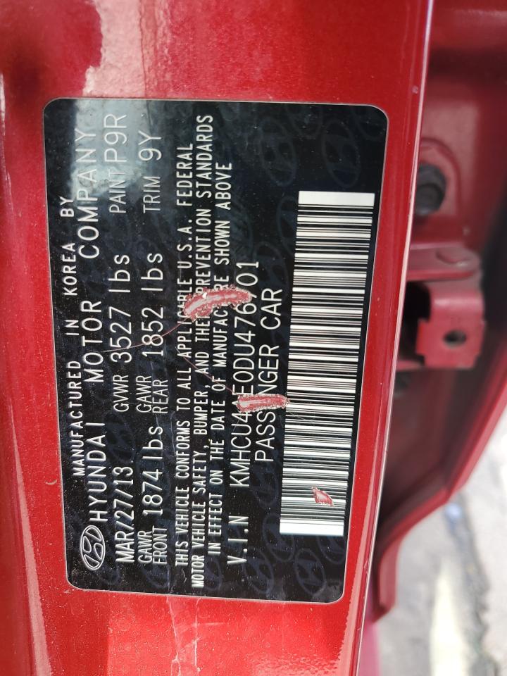 2013 Hyundai Accent Gls VIN: KMHCU4AE0DU476701 Lot: 82172375