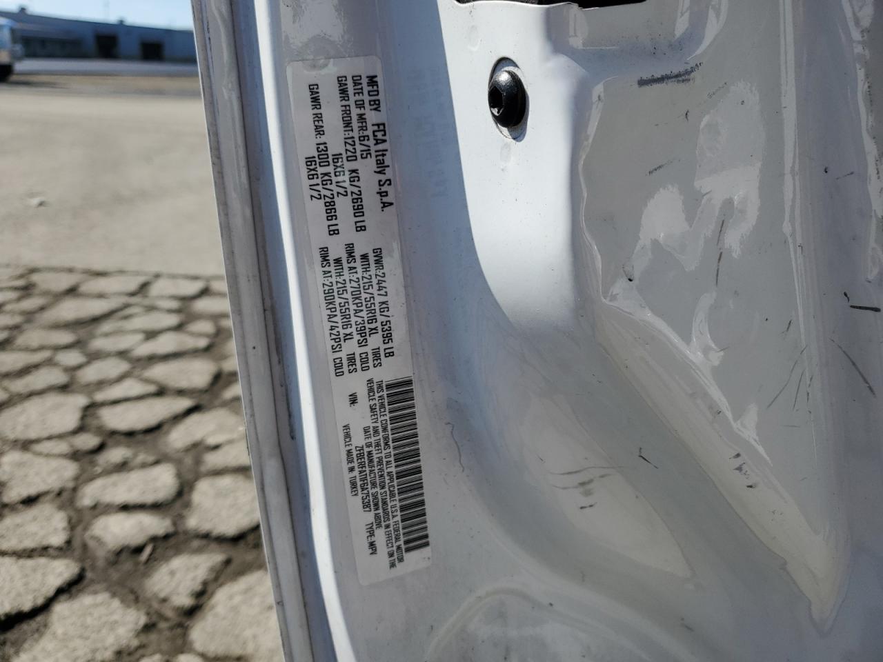 2015 Ram Promaster City VIN: ZFBERFAT1F6A75387 Lot: 86520155