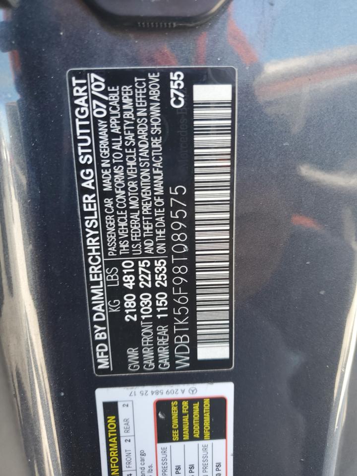 2019 Mercedes-Benz Clk 350 VIN: WDBTK56F98T089575 Lot: 84740895