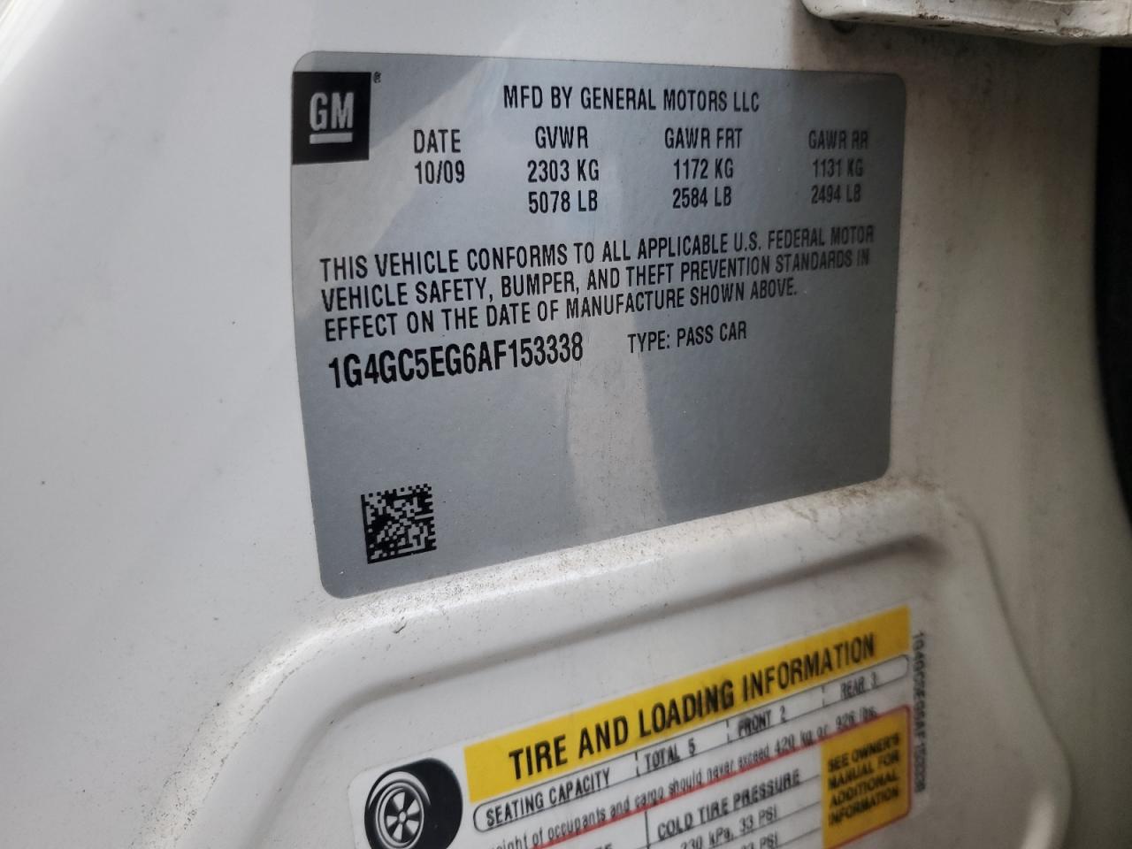 2010 Buick Lacrosse Cxl VIN: 1G4GC5EG6AF153338 Lot: 82408725