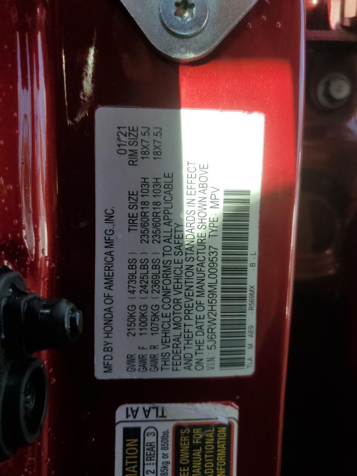 2021 Honda Cr-V Ex VIN: 5J6RW2H59ML009537 Lot: 90499015