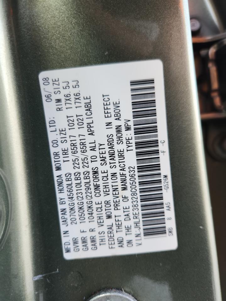 2008 Honda Cr-V Lx VIN: JHLRE38328C050632 Lot: 82607195