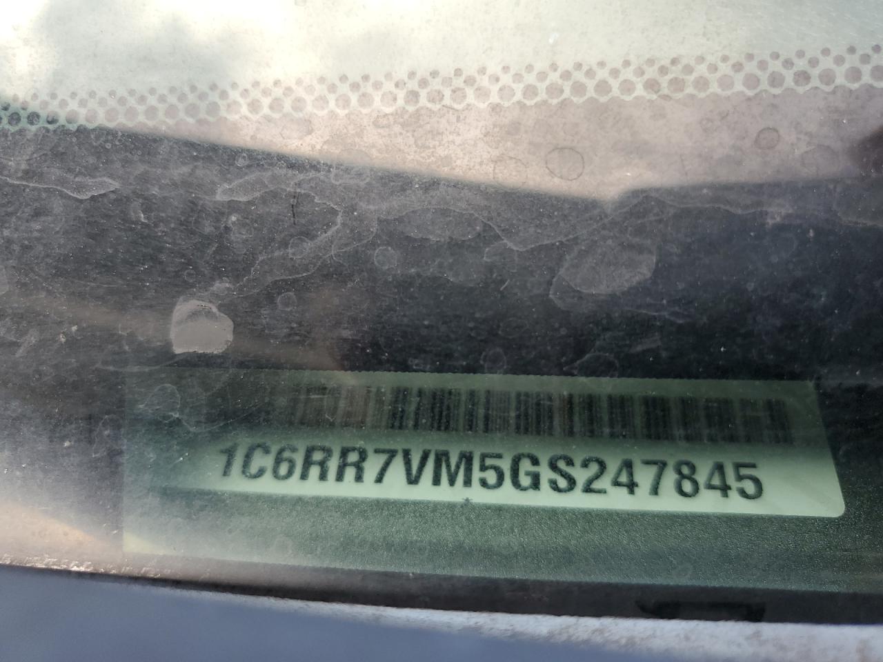 2016 Ram 1500 Laramie VIN: 1C6RR7VM5GS247845 Lot: 82184955