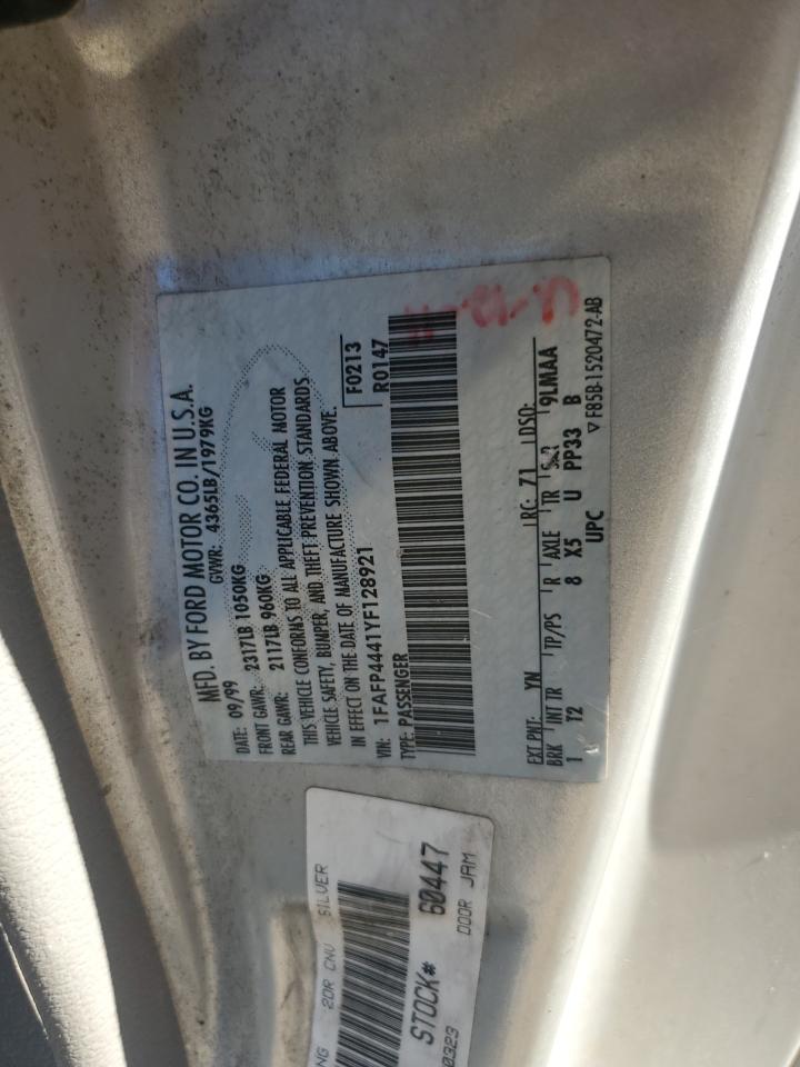 2000 Ford Mustang VIN: 1FAFP4441YF128921 Lot: 85824925