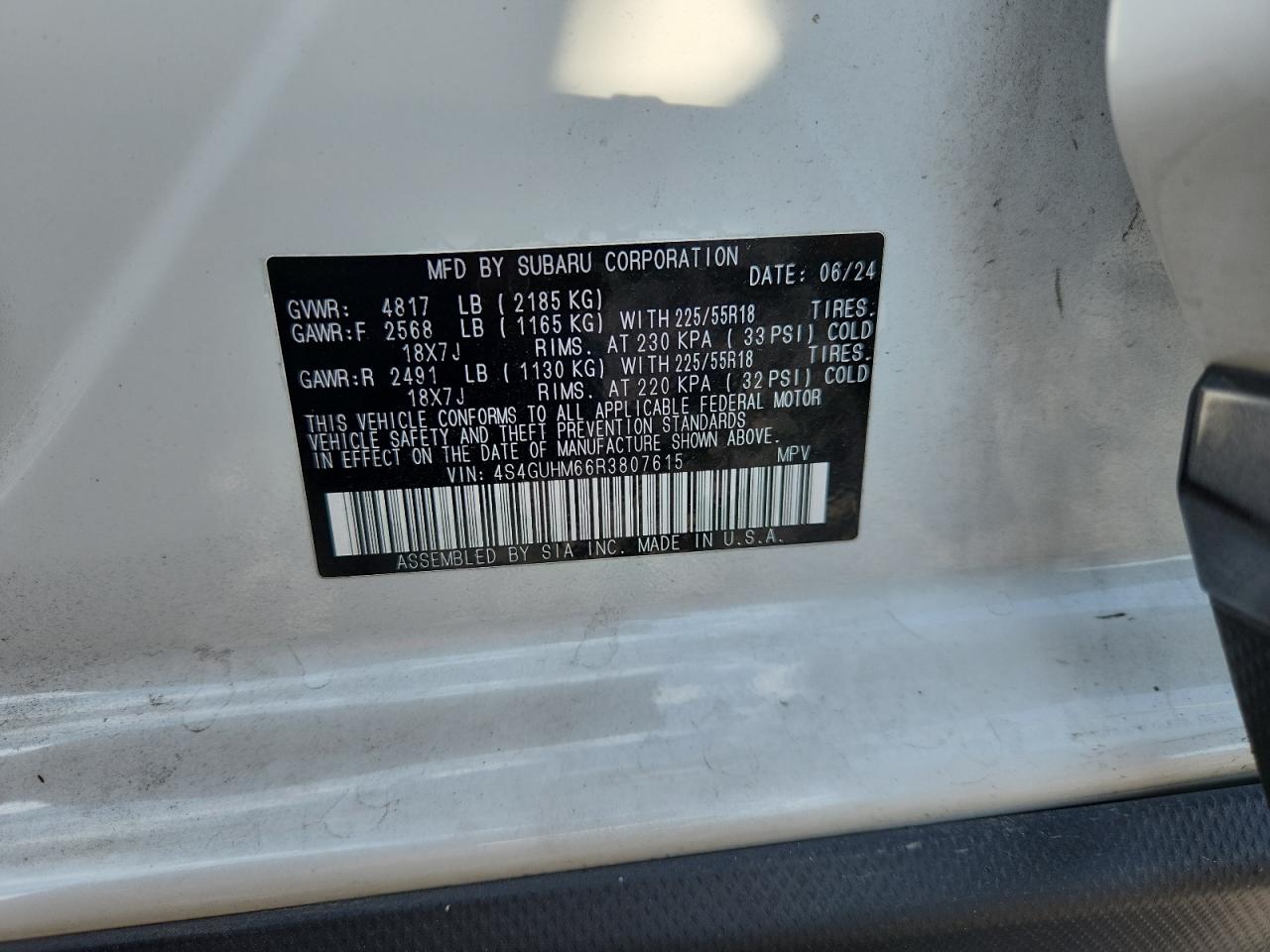 2024 Subaru Crosstrek Limited VIN: 4S4GUHM66R3807615 Lot: 84072905