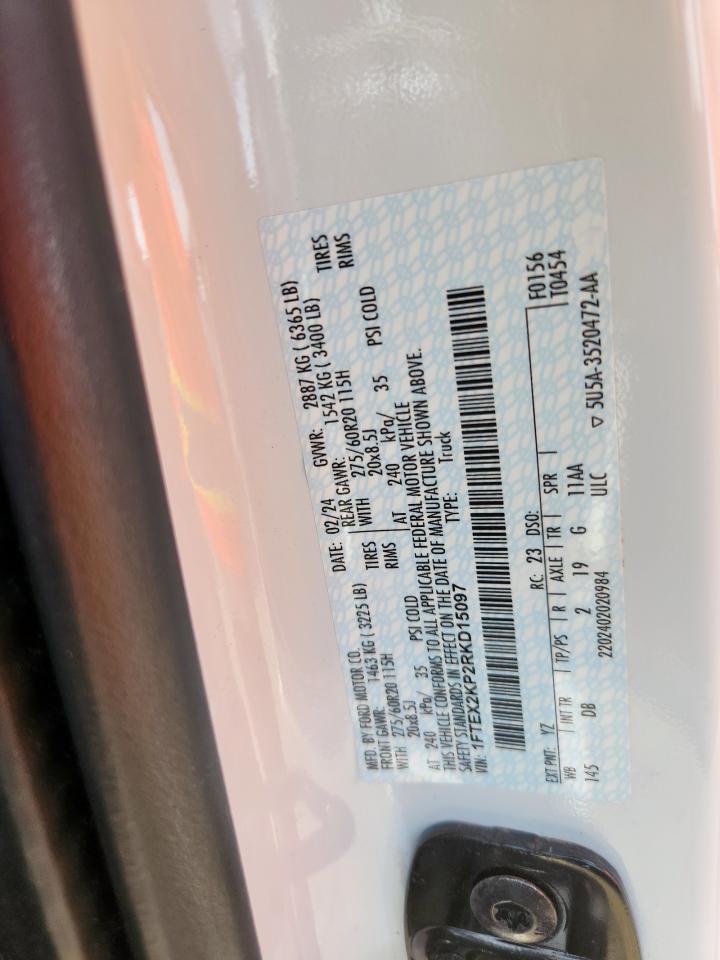 2024 Ford F150 Stx VIN: 1FTEX2KP2RKD15097 Lot: 85595255