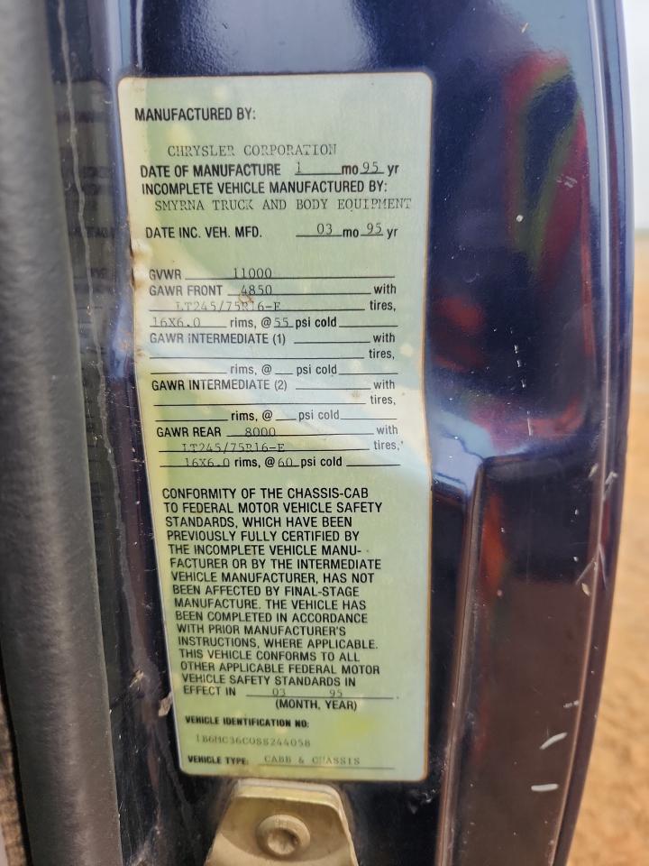 1995 Dodge Ram 3500 VIN: 1B6MC36C0SS244058 Lot: 85532075