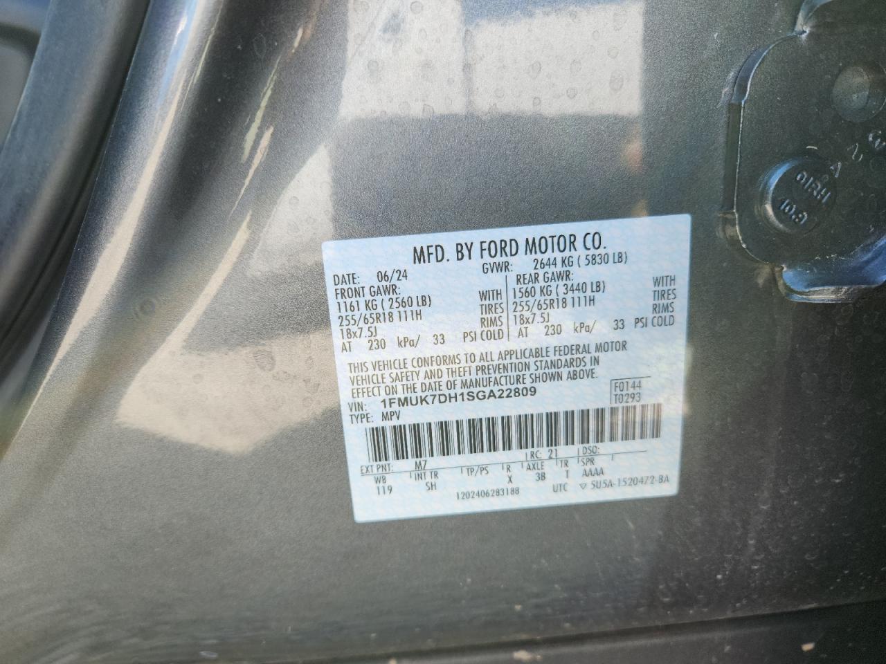 2025 Ford Explorer Active VIN: 1FMUK7DH1SGA22809 Lot: 85596145