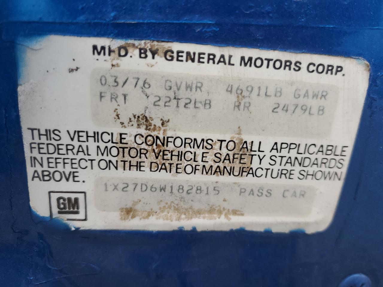 1977 Chevrolet Uk VIN: 1X27D6W182815 Lot: 90587855