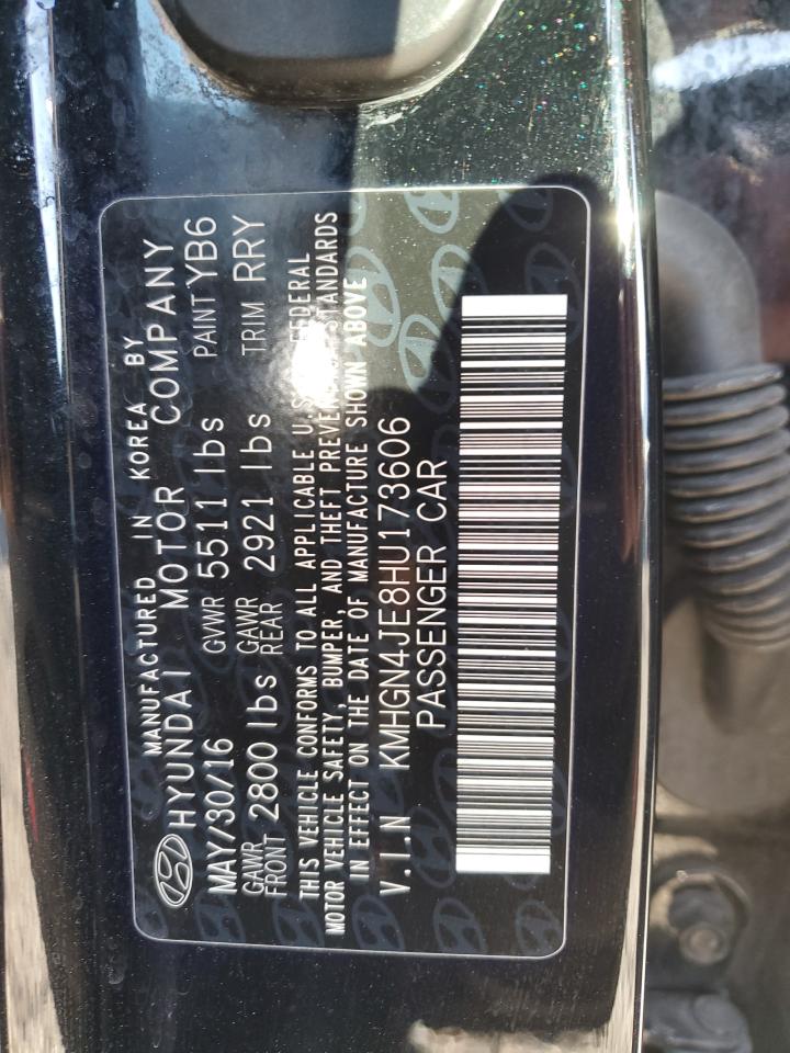 2017 Genesis G80 Base VIN: KMHGN4JE8HU173606 Lot: 86520655