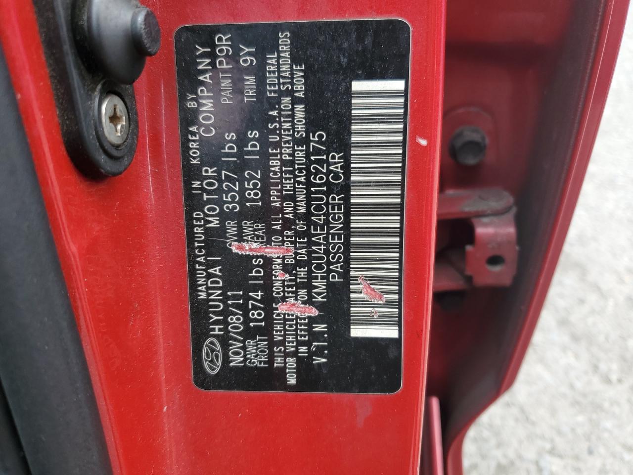 2012 Hyundai Accent Gls VIN: KMHCU4AE4CU162175 Lot: 82357865