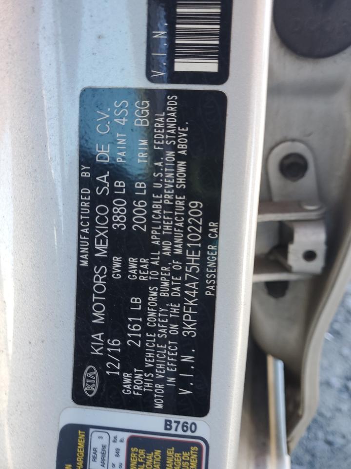 2017 Kia Forte Lx VIN: 3KPFK4A75HE102209 Lot: 86195315