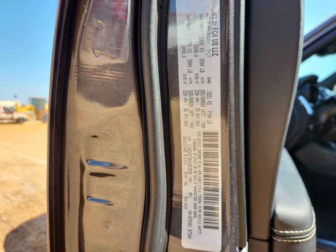 2017 Dodge Durango Citadel VIN: 1C4SDHET8HC957839 Lot: 85302525