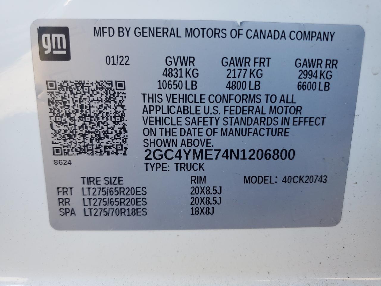 2022 Chevrolet Silverado K2500 Custom VIN: 2GC4YME74N1206800 Lot: 84547075