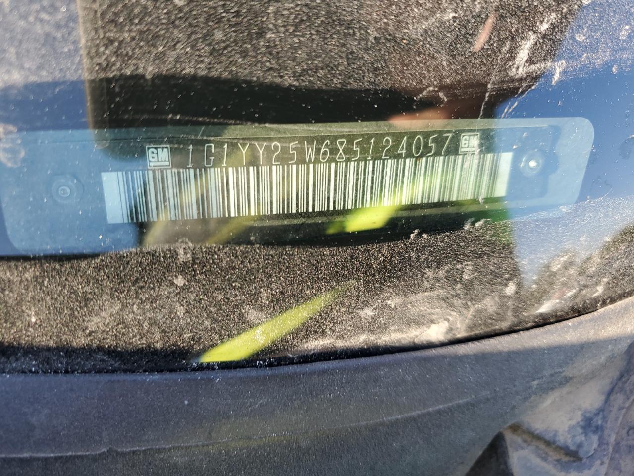 2008 Chevrolet Corvette VIN: 1G1YY25W685124057 Lot: 82185265