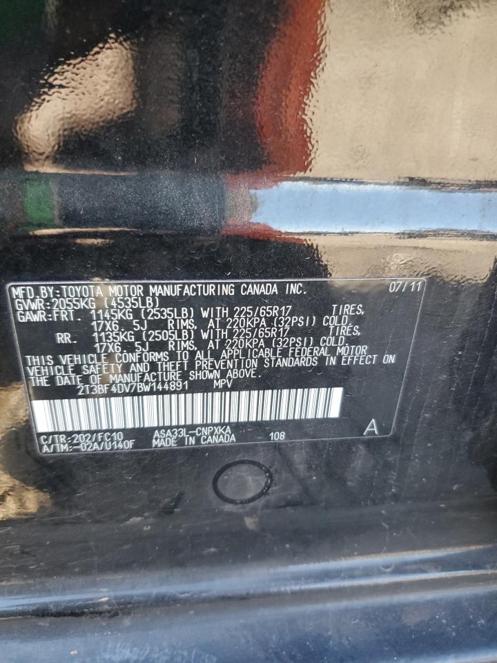 2011 Toyota Rav4 VIN: 2T3BF4DV7BW144891 Lot: 84249315