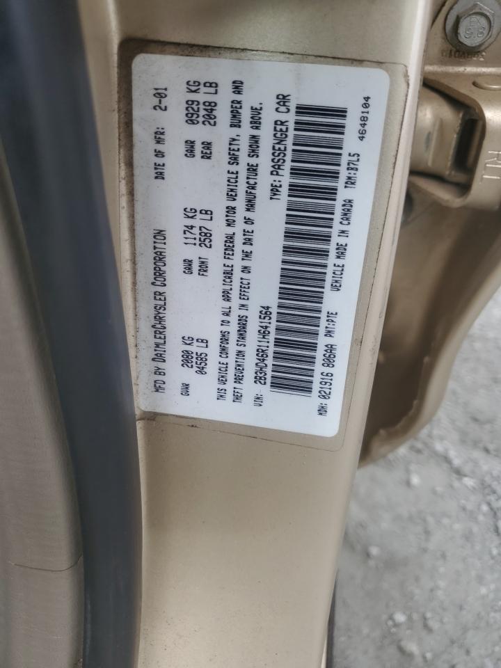 2001 Dodge Intrepid Se VIN: 2B3HD46R11H641564 Lot: 85676595