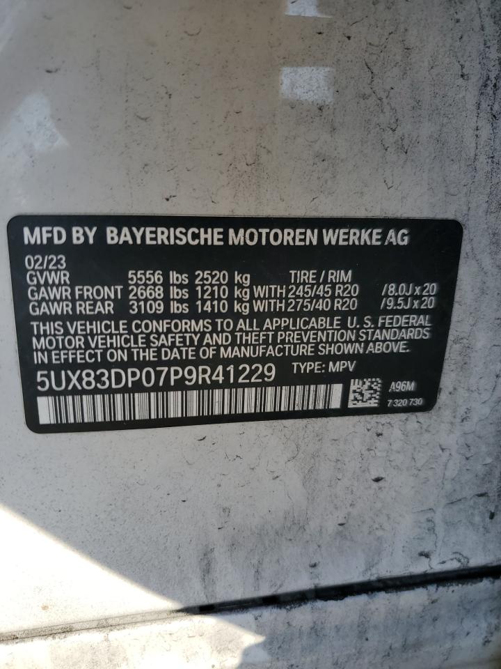 2023 BMW X3 M40I VIN: 5UX83DP07P9R41229 Lot: 82118865