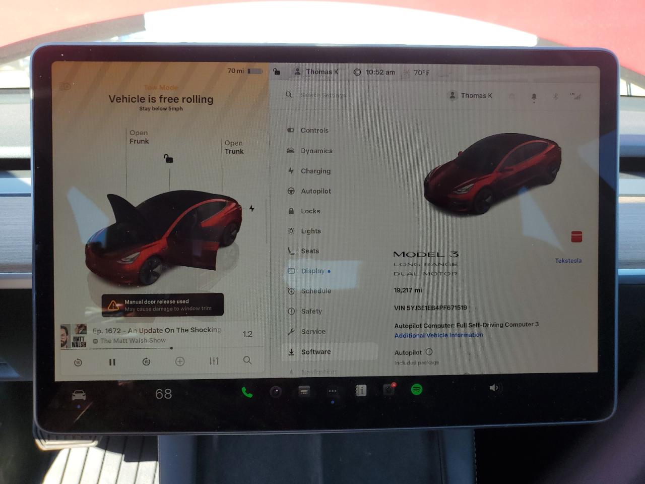 2023 Tesla Model 3 VIN: 5YJ3E1EB4PF671519 Lot: 87020915