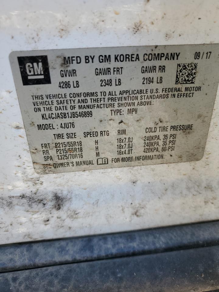 2018 Buick Encore Preferred VIN: KL4CJASB1JB546899 Lot: 86330235