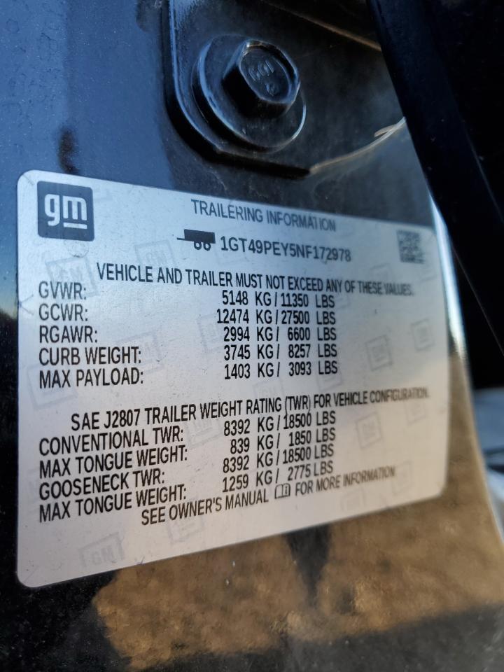 2022 GMC Sierra K2500 At4 VIN: 1GT49PEY5NF172978 Lot: 82279105