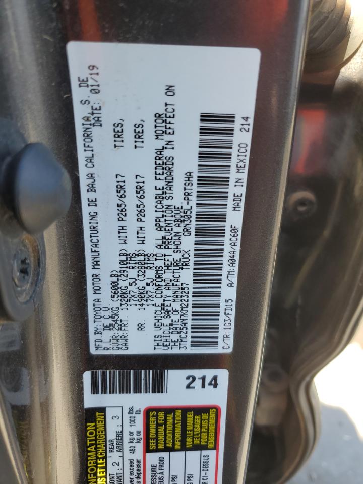 2019 Toyota Tacoma Double Cab VIN: 3TMCZ5AN7KM223257 Lot: 86793835