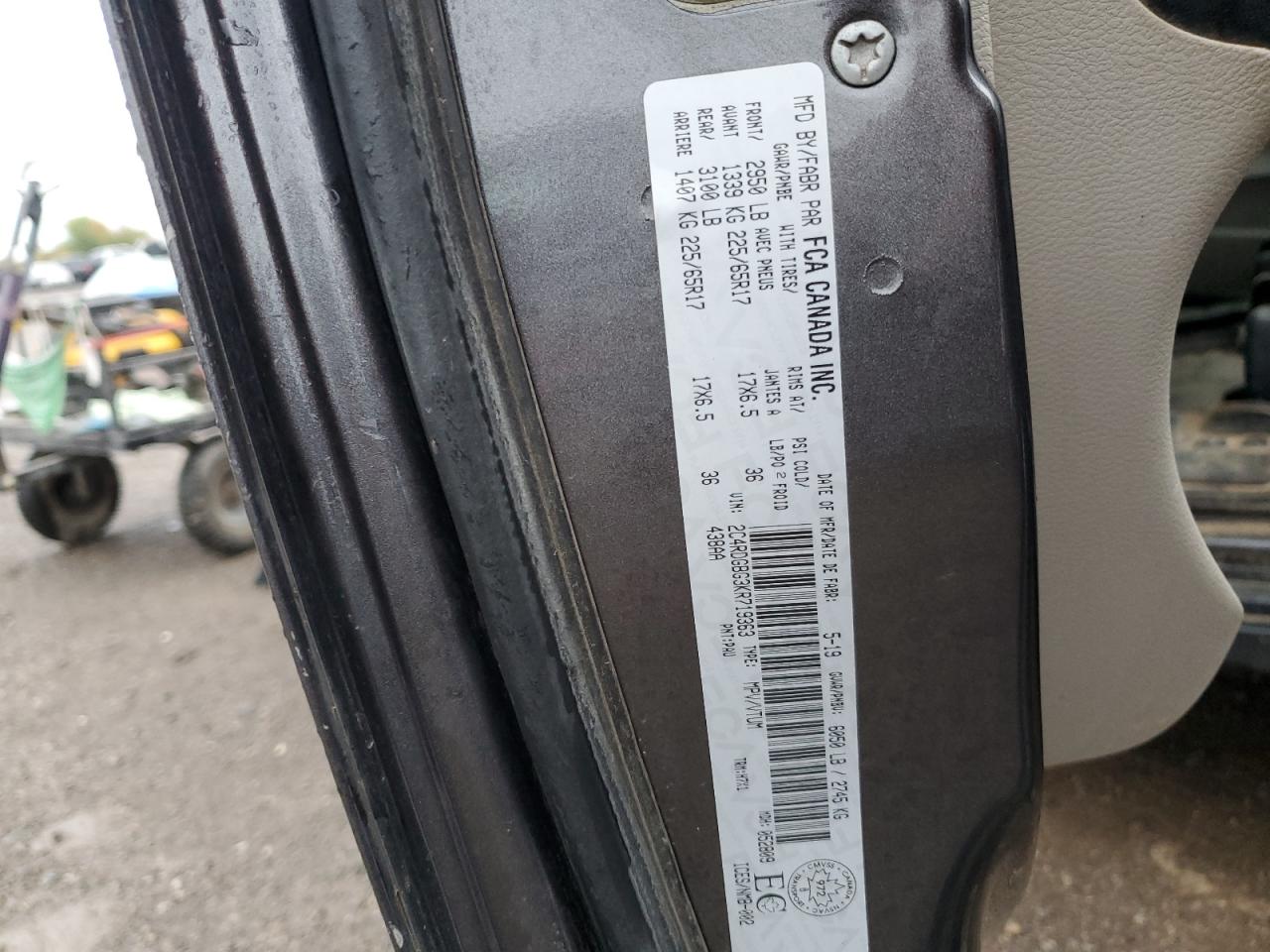 2019 Dodge Grand Caravan Se VIN: 2C4RDGBG3KR719363 Lot: 84449475