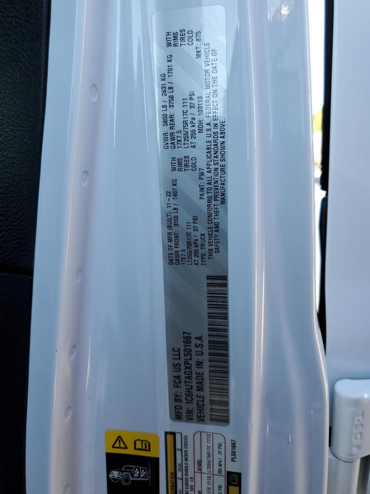 2023 Jeep Gladiator Sport VIN: 1C6HJTAGXPL501667 Lot: 82685865