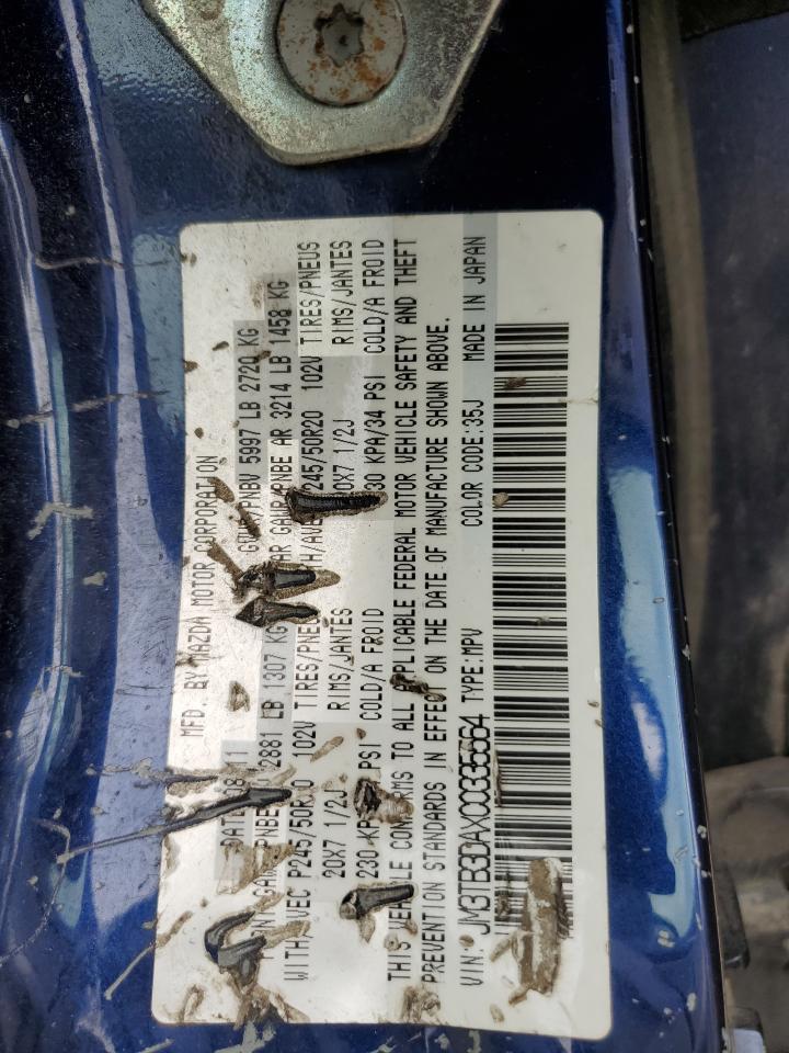 2012 Mazda Cx-9 VIN: JM3TB3DAXC0335564 Lot: 82339285