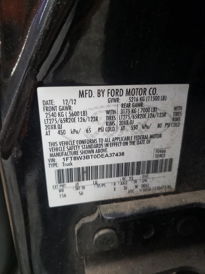 2013 Ford F350 Super Duty VIN: 1FT8W3BT0DEA37438 Lot: 90649875
