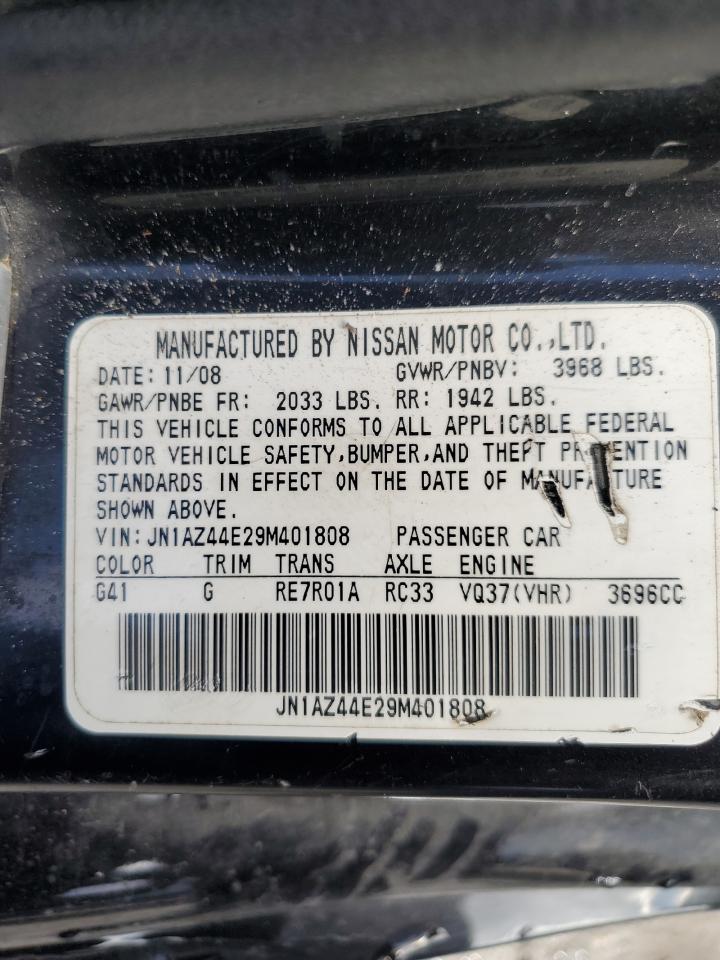 2009 Nissan 370Z VIN: JN1AZ44E29M401808 Lot: 86882755