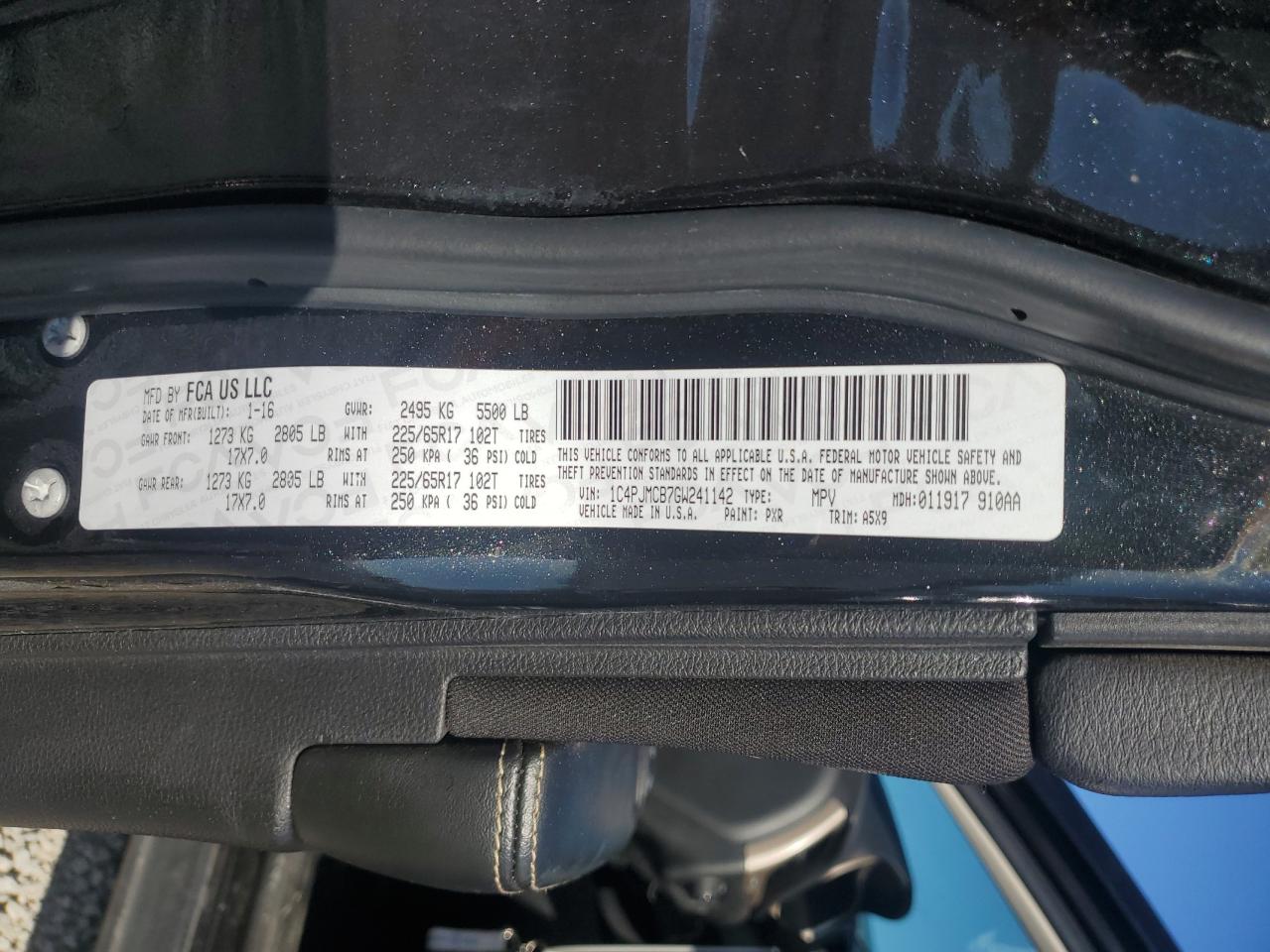 2016 Jeep Cherokee Latitude VIN: 1C4PJMCB7GW241142 Lot: 85918865