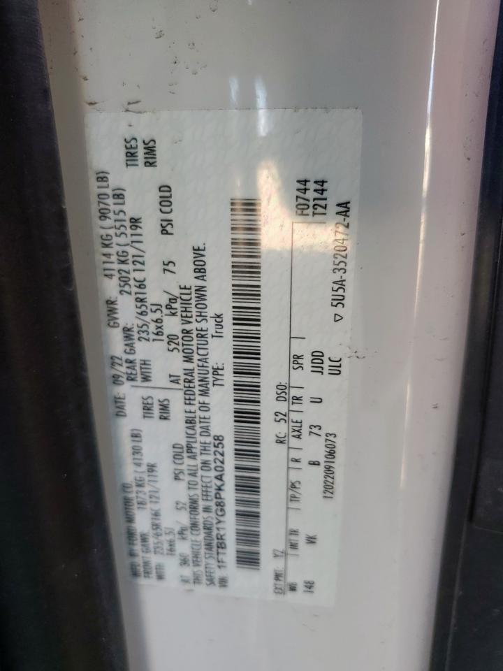 2023 Ford Transit T-250 VIN: 1FTBR1YG8PKA02258 Lot: 90829735