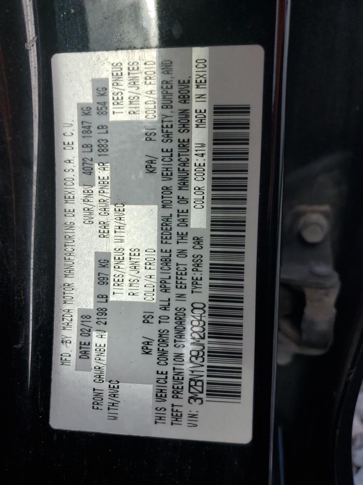 2018 Mazda 3 Touring VIN: 3MZBN1V39JM209400 Lot: 86072595