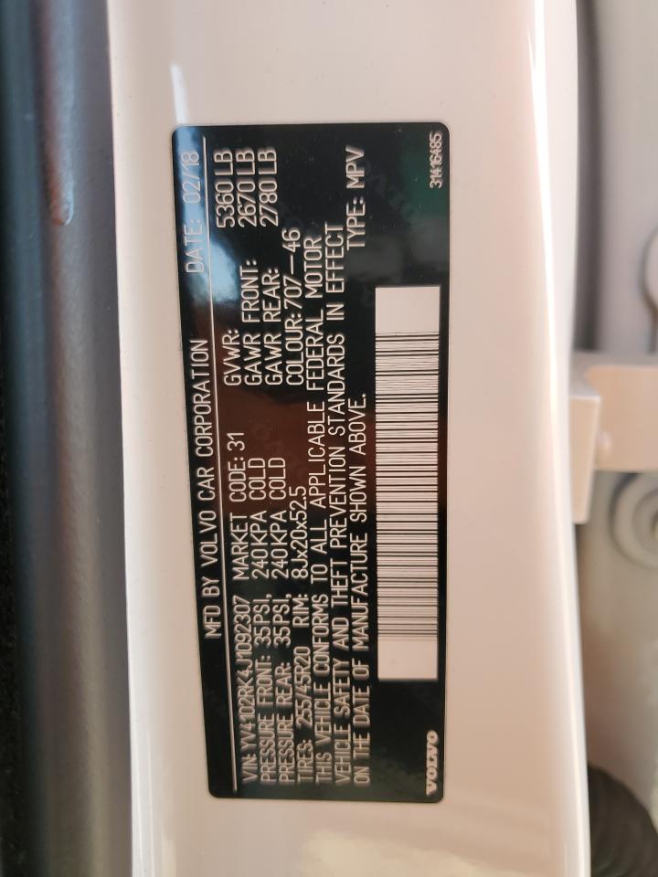 2018 Volvo Xc60 T5 Momentum VIN: YV4102RK4J1092307 Lot: 90303005