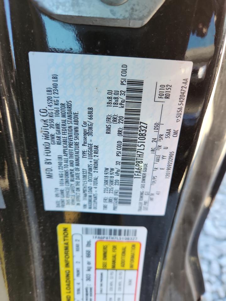 2020 Ford Mustang VIN: 1FA6P8TH7L5108327 Lot: 82496515