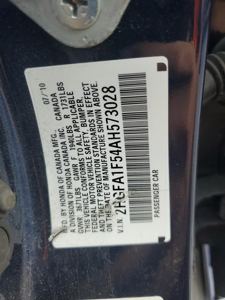2010 Honda Civic Lx VIN: 2HGFA1F54AH573028 Lot: 81997655