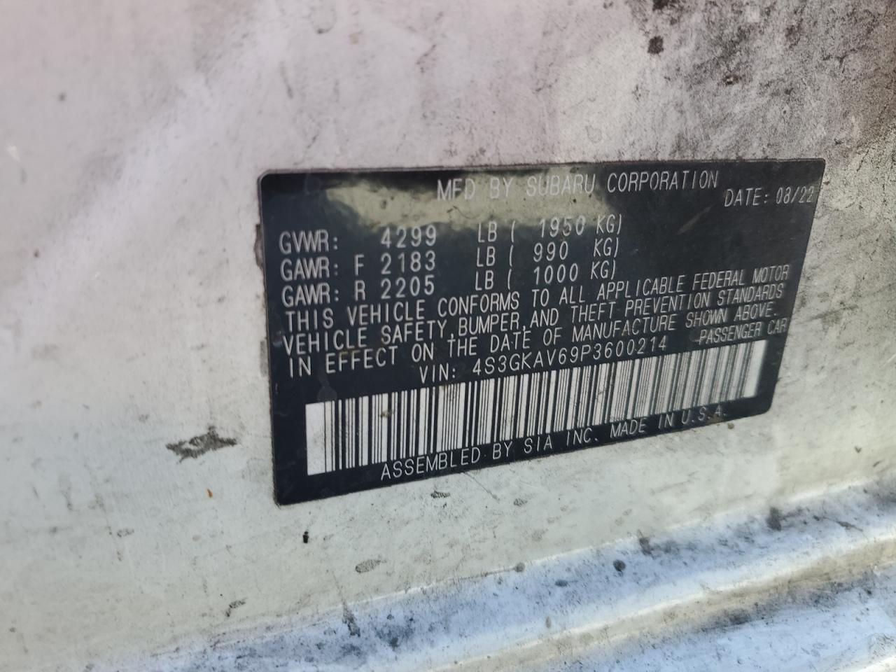 2023 Subaru Impreza Premium VIN: 4S3GKAV69P3600214 Lot: 82229325