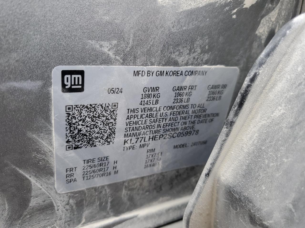 2025 Chevrolet Trax 1Lt VIN: KL77LHEP2SC059978 Lot: 82294035