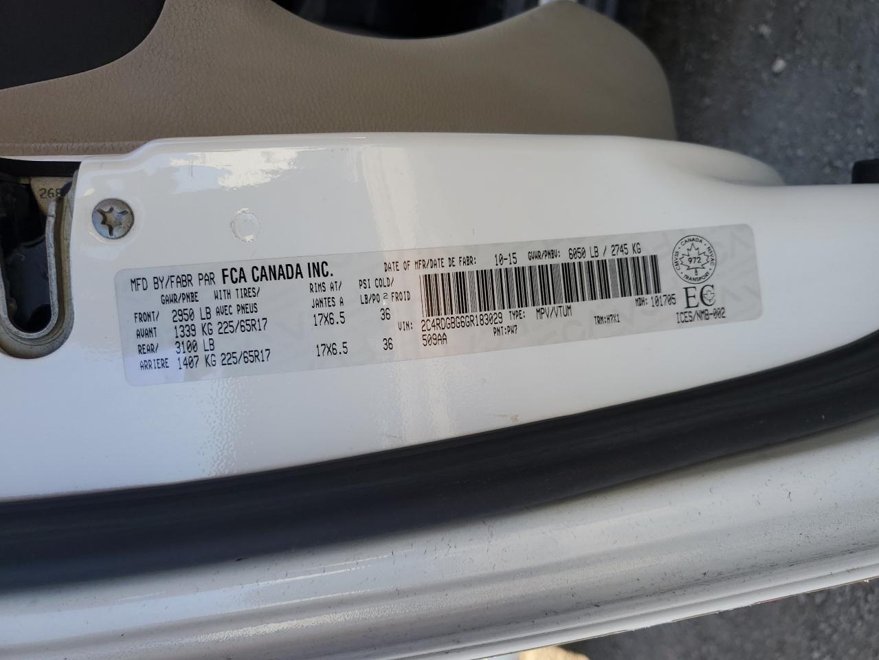 2016 Dodge Grand Caravan Se VIN: 2C4RDGBG6GR183029 Lot: 81999665