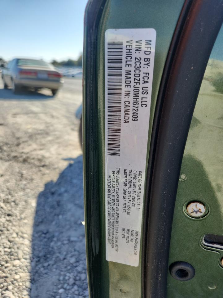 2021 Dodge Challenger R/T Scat Pack VIN: 2C3CDZFJ0MH672409 Lot: 82744025