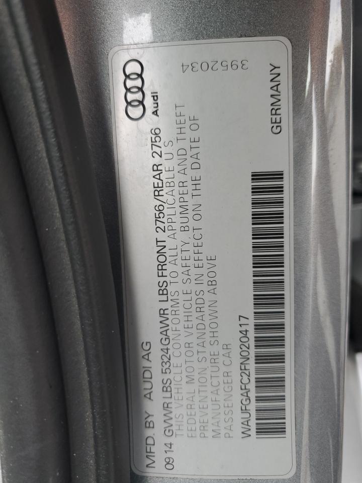 2015 Audi A6 Premium Plus VIN: WAUFGAFC2FN020417 Lot: 90073725