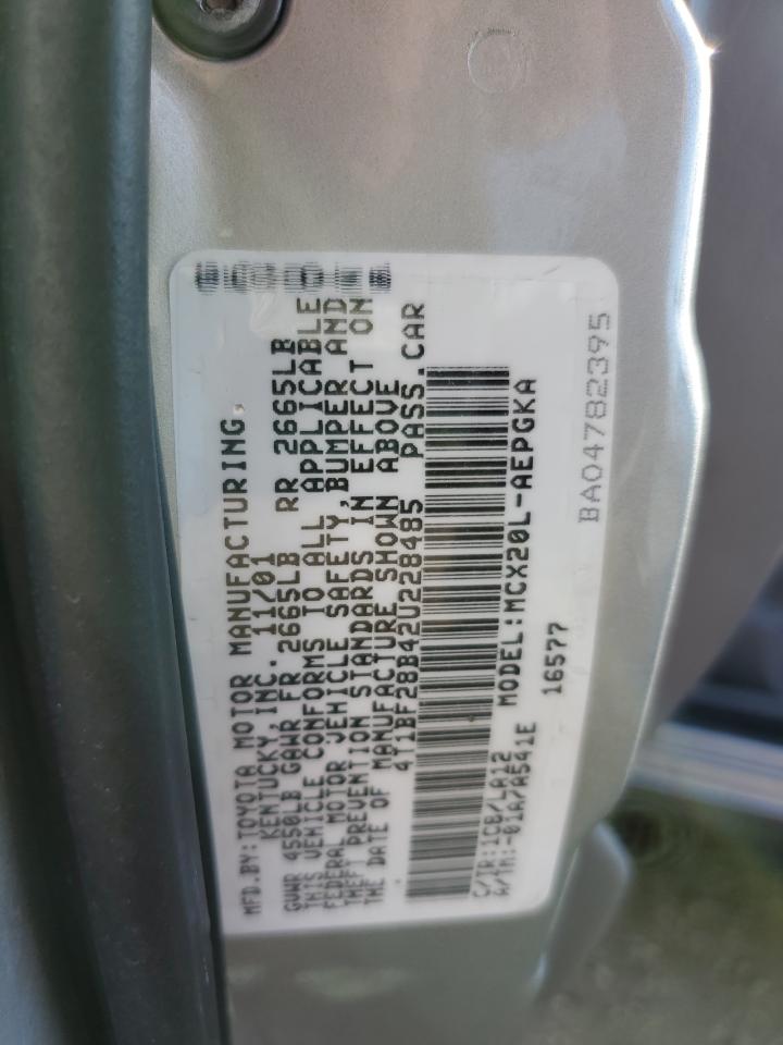 2002 Toyota Avalon Xl VIN: 4T1BF28B42U228485 Lot: 84989625