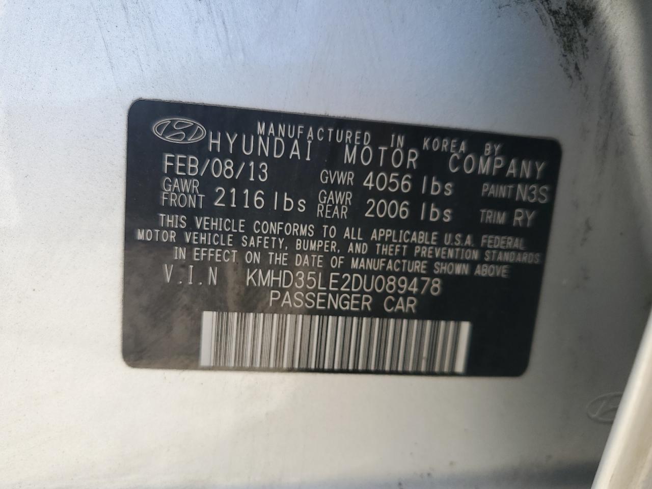 2012 Hyundai Sonata Se VIN: 5NPEC4AC5CH410040 Lot: 82420935