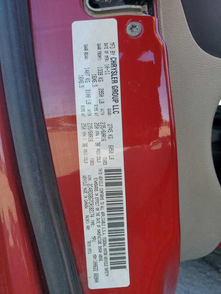 2012 Dodge Grand Caravan Se VIN: 2C4RDGBG7CR182174 Lot: 85862465