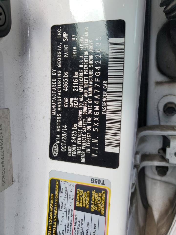 2015 Kia Optima Lx VIN: 5XXGM4A77FG422635 Lot: 85344415