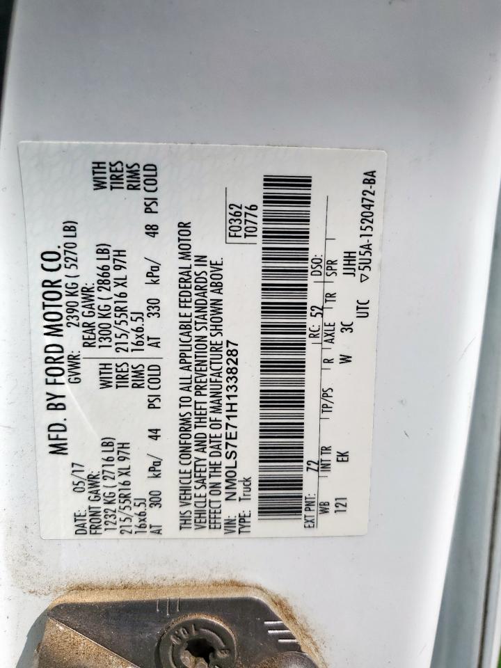 2017 Ford Transit Connect Xl VIN: NM0LS7E71H1338287 Lot: 85257405