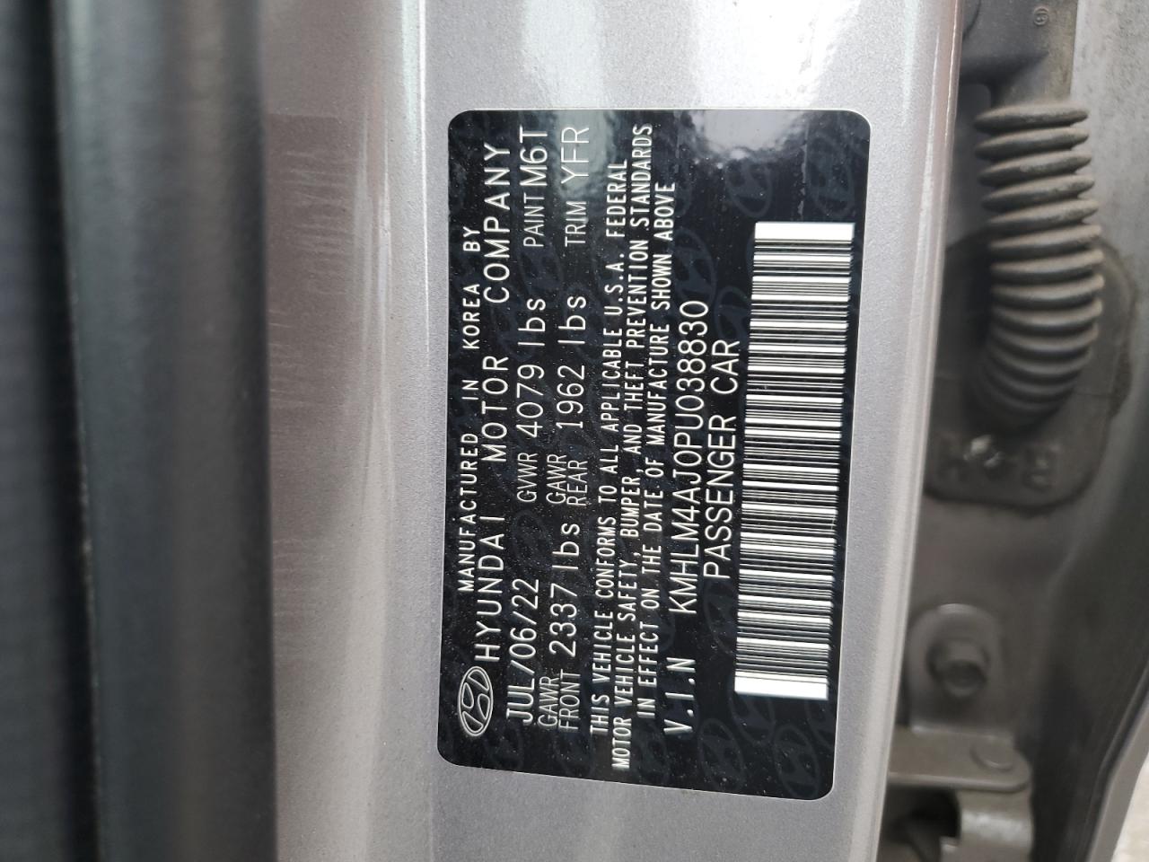 2023 Hyundai Elantra Blue VIN: KMHLM4AJ0PU038830 Lot: 86119795