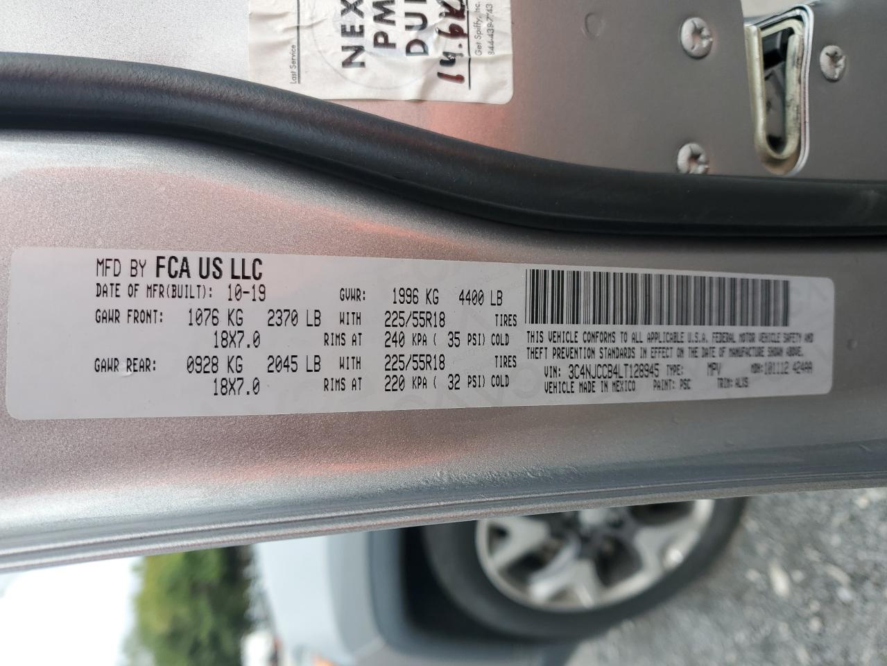 2020 Jeep Compass Limited VIN: 3C4NJCCB4LT128945 Lot: 85680395